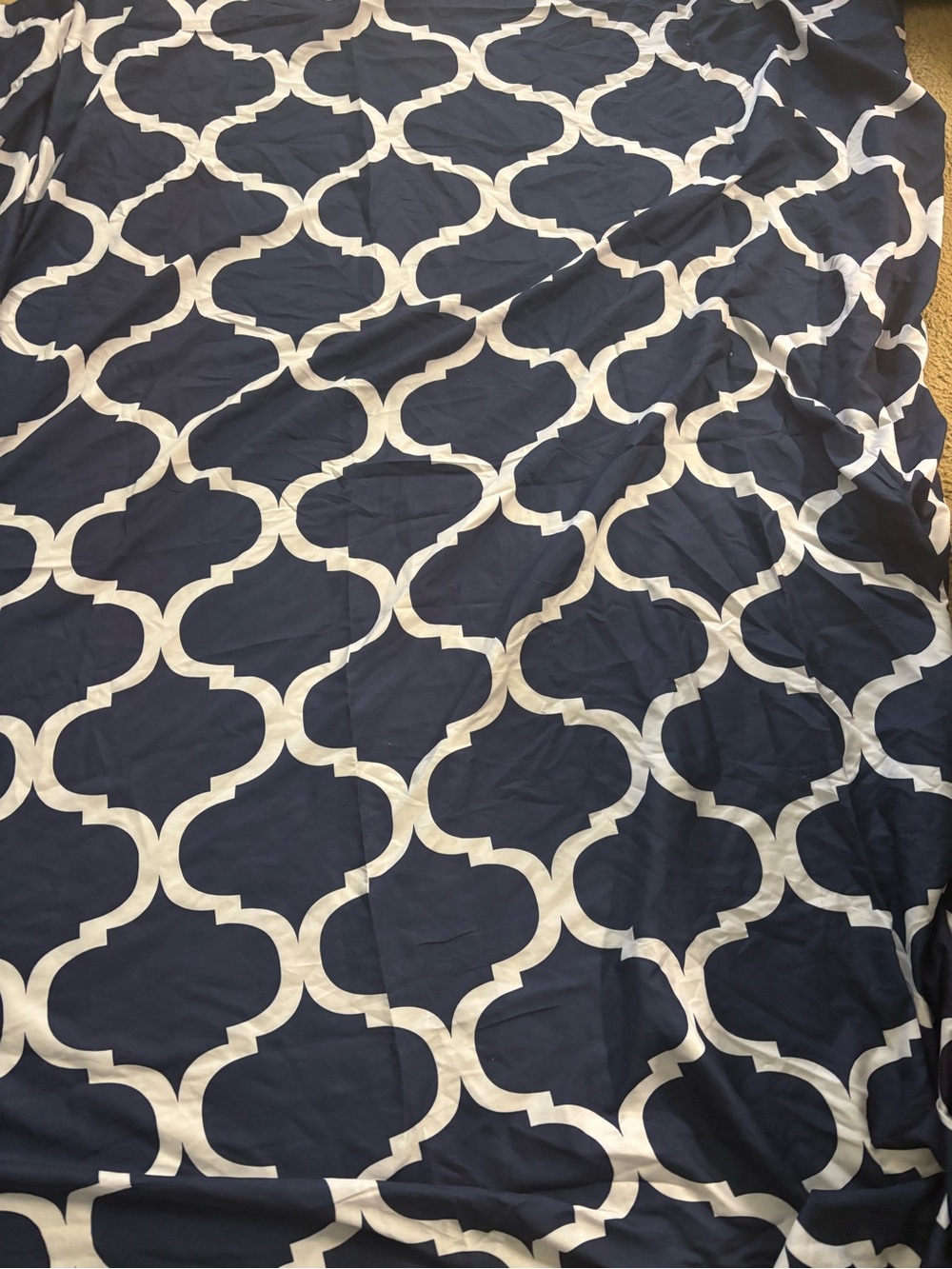 Lush Décor Navy and White Geometric Trellis Shower Curtain